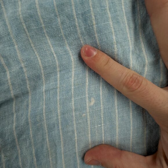 Tommy Bahama Relax All Linen Small Button Up Shirt Men Long Sleeve Blue Striped - Picture 11 of 16